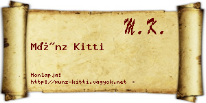 Münz Kitti névjegykártya